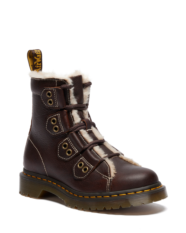 0190665743685 - 1460 LTT FL - Dark Brown Grizzly Bikerboot braun in EU39