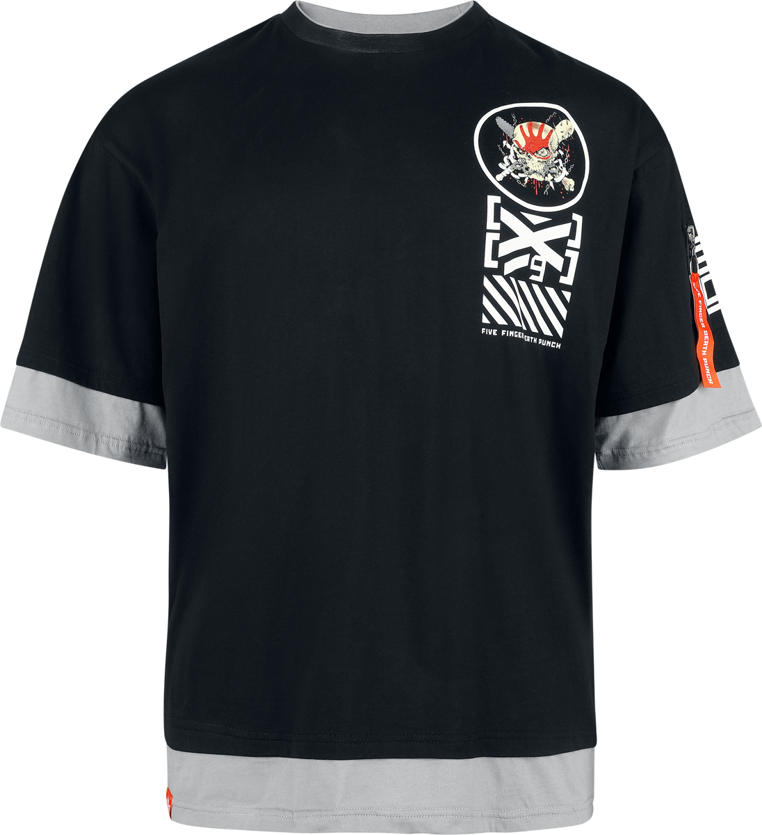 Five Finger Death Punch  T-Shirt - EMP Signature Collection - Oversize - for Men - black-grey
