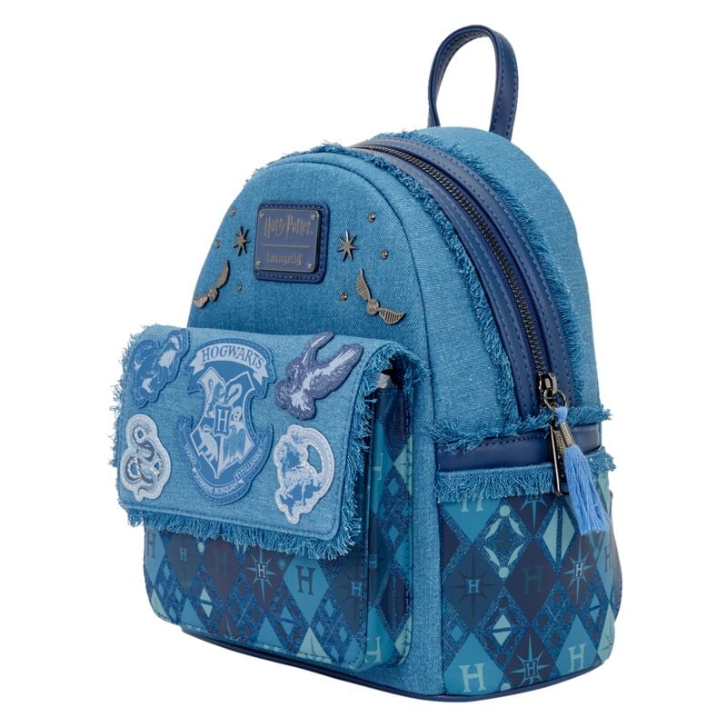 0671803559691 - Loungefly - Hogwarts Denim Mini-Rucksack dunkelblau