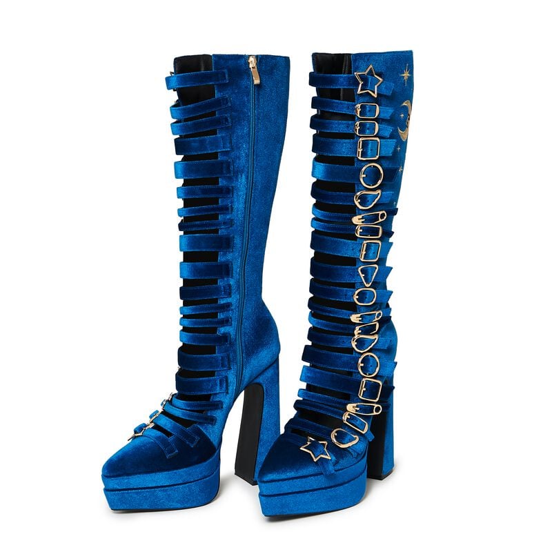 5056852108857 - Cyberspace Celestial Long Boots Stiefel blau in EU37