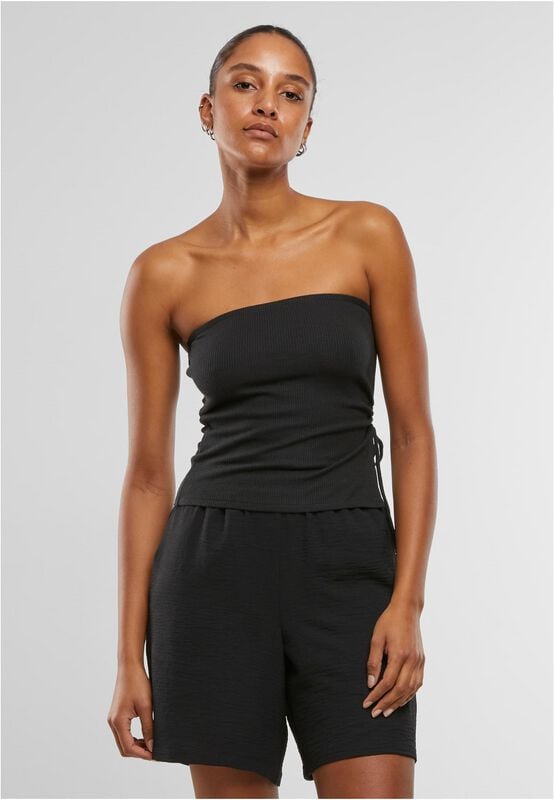 Topp  av Urban Classics - Ladies Waffle Pique Bandeau Top - Dam - svart