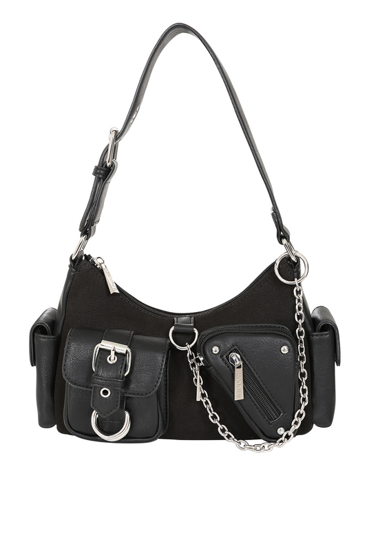 Banned Gothic Handbag - Shadow Pop - for Women - black-silver