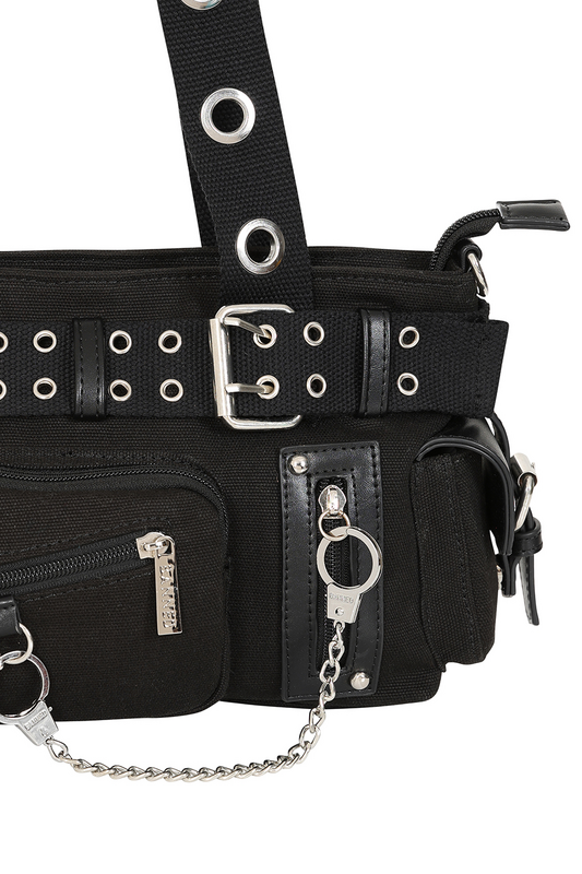 Thumbnail - Banned Alternative Fang Flicker Handtasche schwarz silberfarben