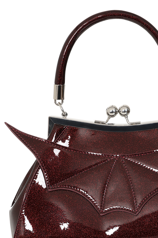 Thumbnail - Banned Retro Elvira Shimmer Handtasche burgund