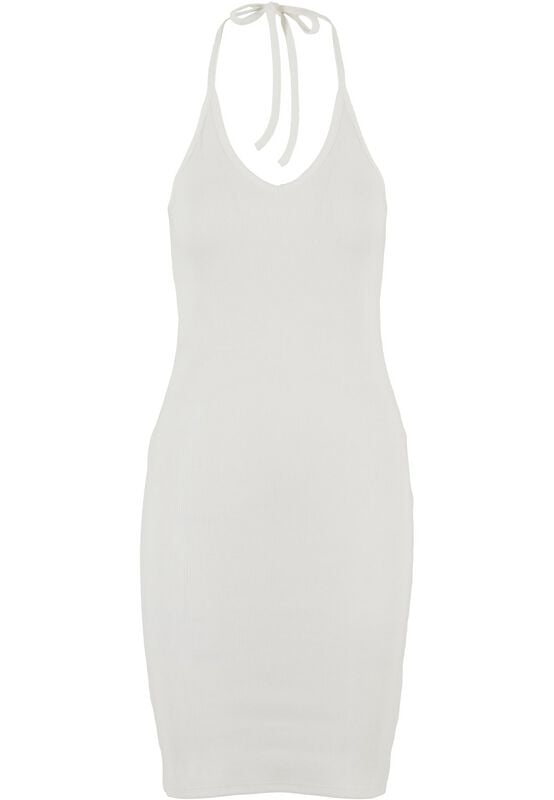 Kleid knielang - Ladies Rib Jersey Neckholder Dress - XS bis XL - für Damen - Größe S - altweiß - Frauen - female
