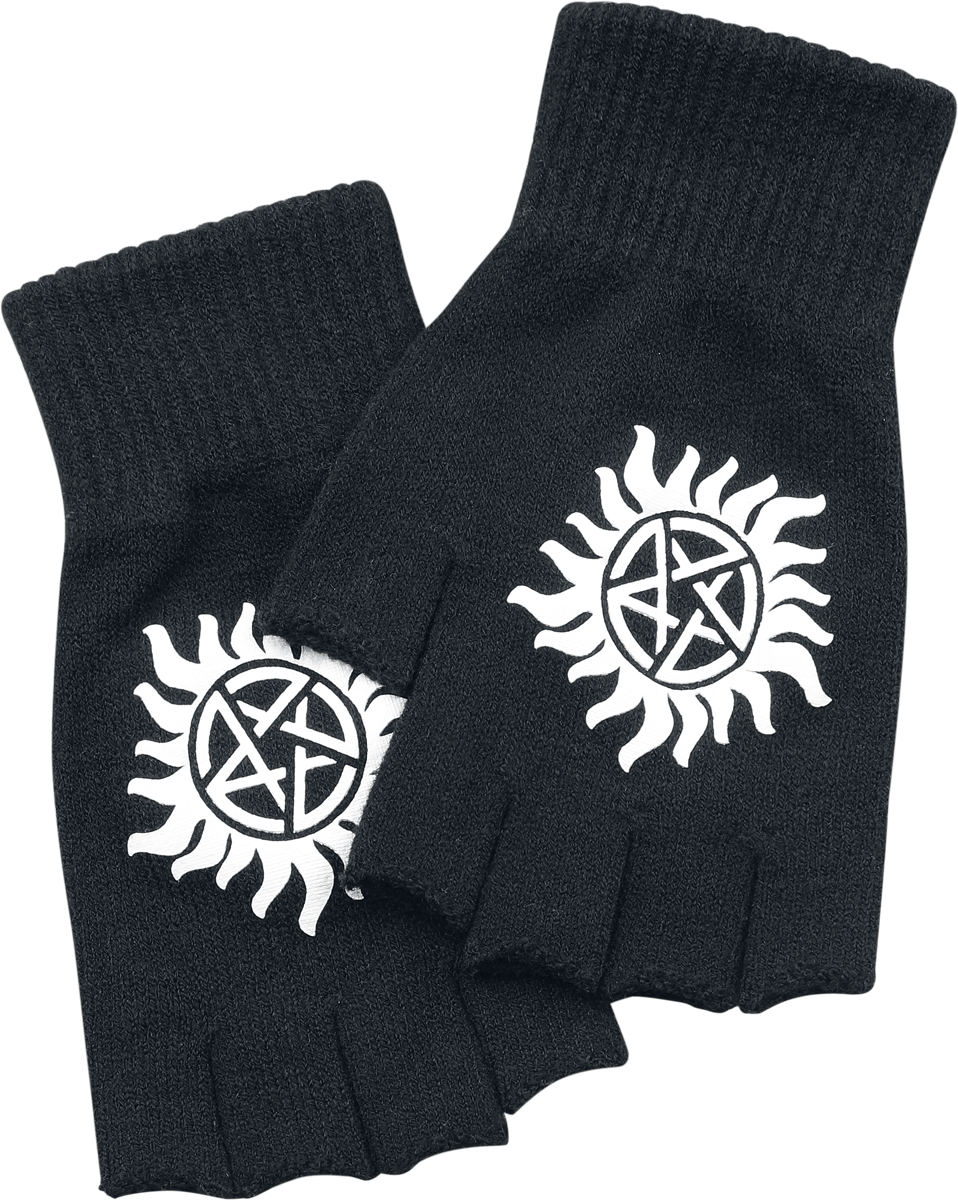 Supernatural  Fingerless gloves - Logo - Fingerless Gloves - for Women - black
