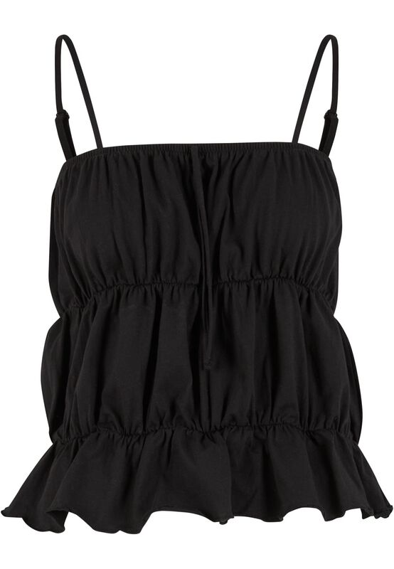 Top - Ladies Tiered Cami Top - XS bis XL - für Damen - Größe S - schwarz - Frauen - female