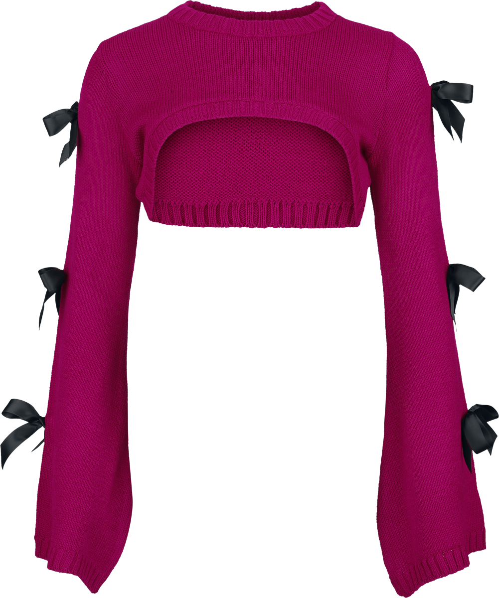 Poizen Industries Gothic Knit jumper - Shadowbell Bolero - for Women - pink-black