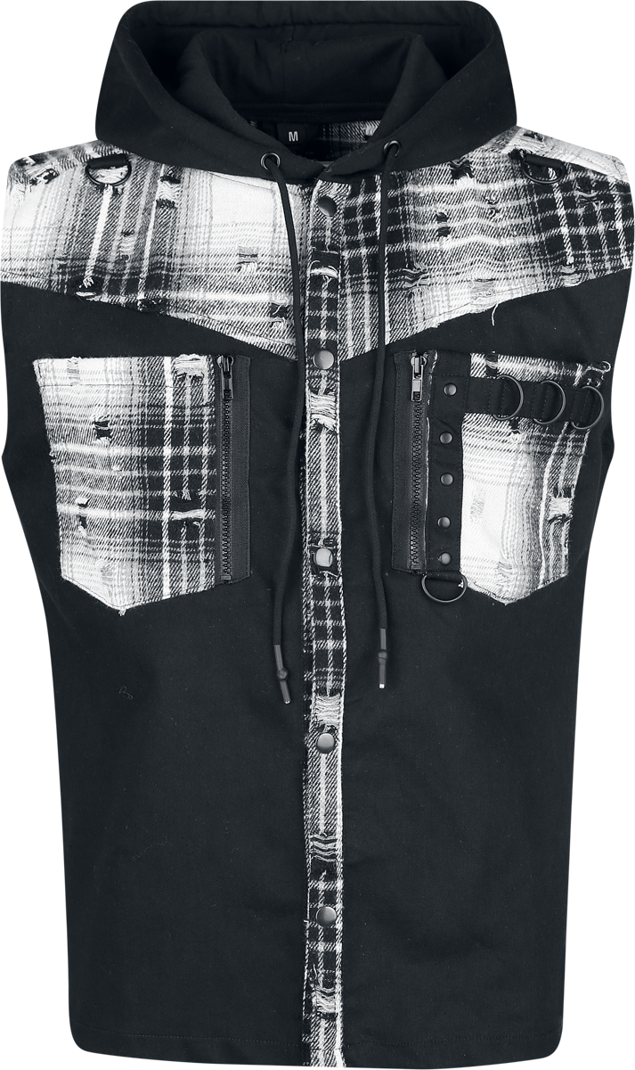 Vixxsin Gothic Vest - Men's Luther Vest black/white - for Men - black-grey-white