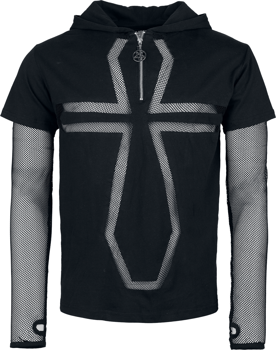 Heartless Gothic Long-sleeve Shirt - Men's Draven Top - for Men - black