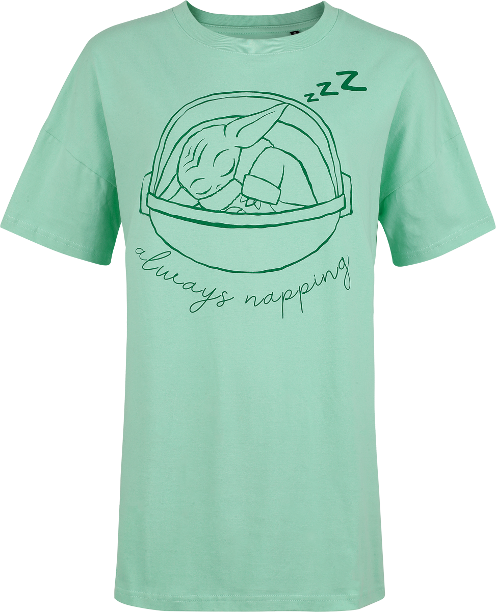 Star Wars Disney Oversized T-shirt - Grogu napping - Oversized - for Women - light green