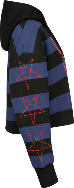 Thumbnail - Steven Rhodes Catanic Panic - Oversize Kapuzenpullover blau schwarz in S