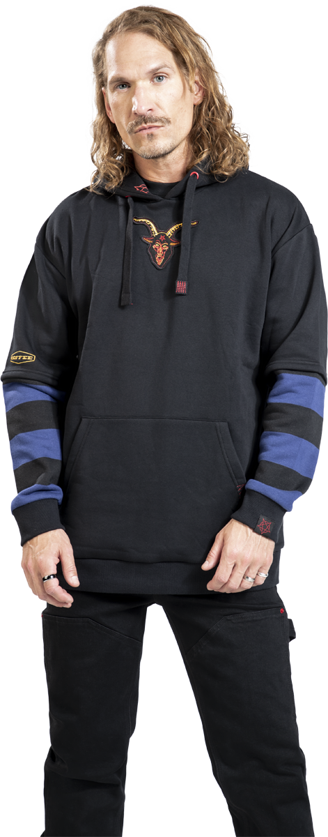 Thumbnail - Steven Rhodes The Morning Ritual - Oversize Kapuzenpullover blau schwarz in XL