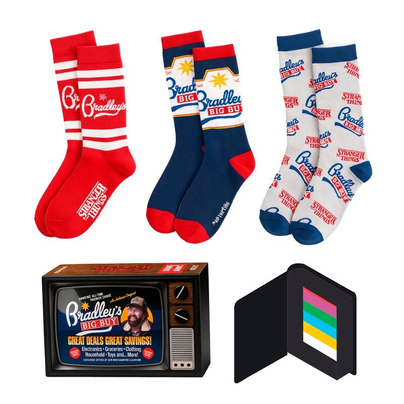 Stranger Things Socken - Season 5 - Bradley´s - one size - Größe one size - multicolor  - Lizenzierter Fanartikel