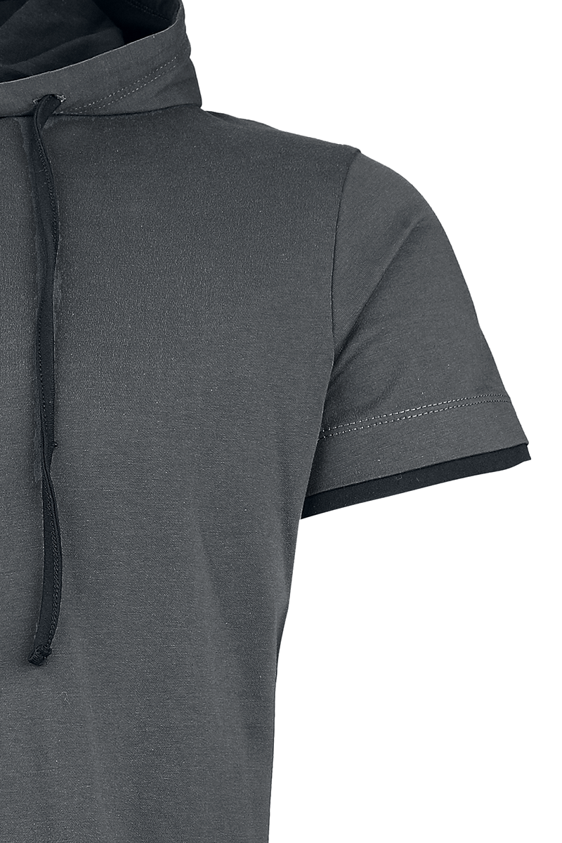 Thumbnail - RED by EMP Double Layer Shirt mit Kapuze T-Shirt grau in M