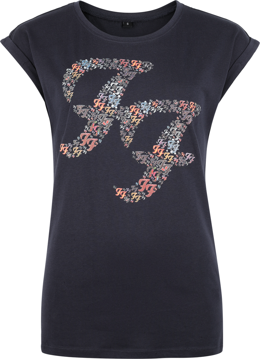 Foo Fighters  T-Shirt - Logo Crystals - for Women - navy