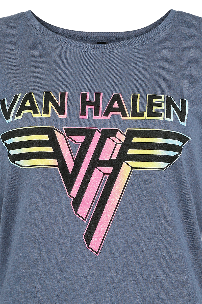 Thumbnail - Van Halen Logo Crystals T-Shirt blau in S