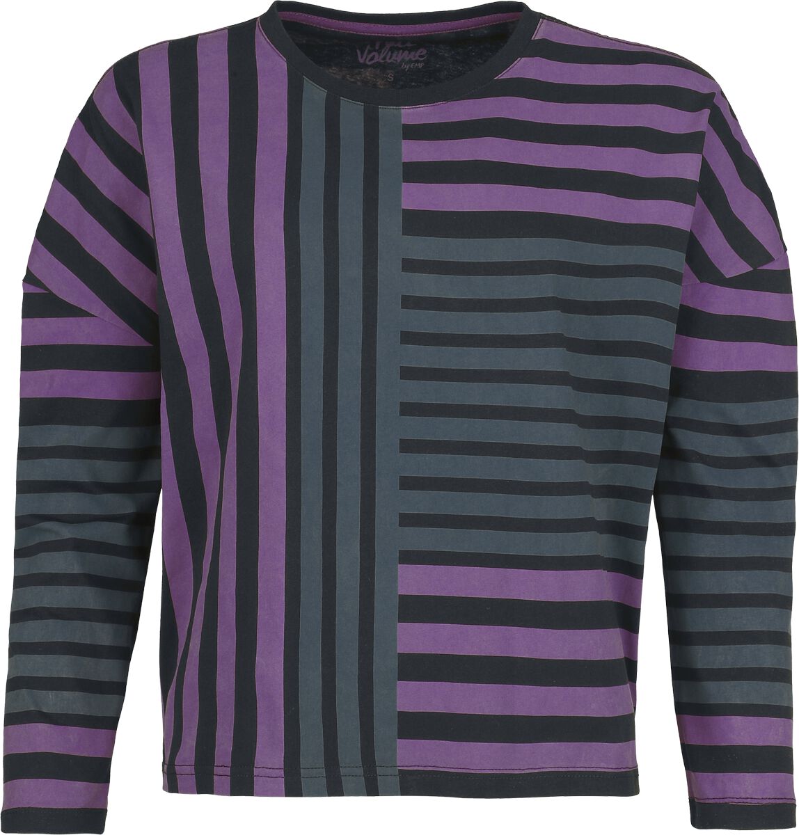 4068143326902 - Cute Morbid striped Longsleeve Langarmshirt schwarz in M