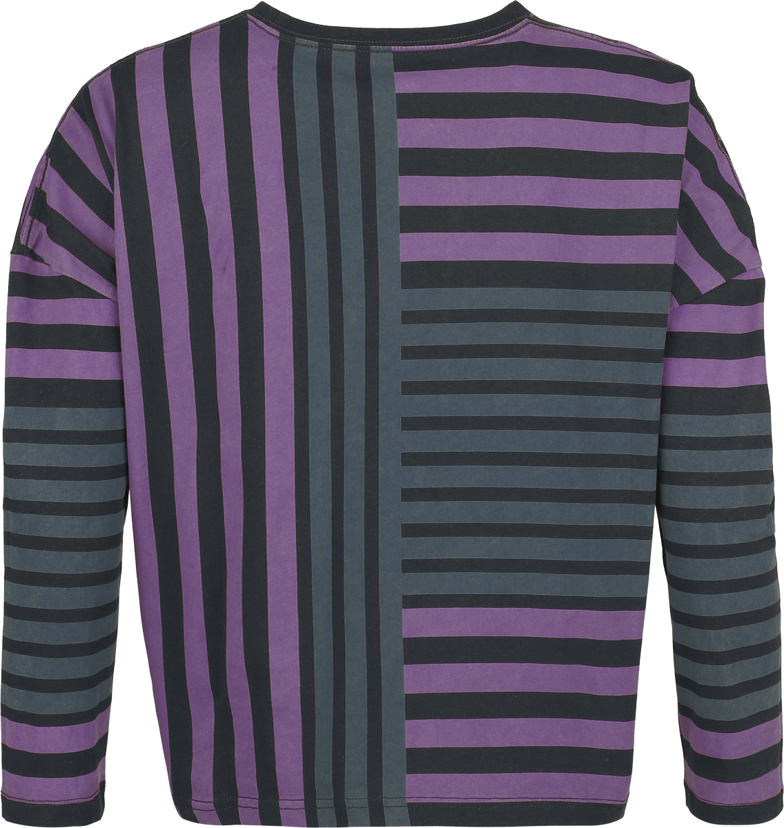 4068143326902 - Cute Morbid striped Longsleeve Langarmshirt schwarz in M