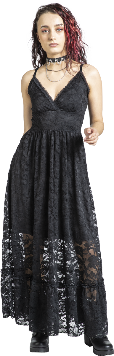 Thumbnail - Gothicana by EMP Dark Romance Langes Kleid schwarz in XXL