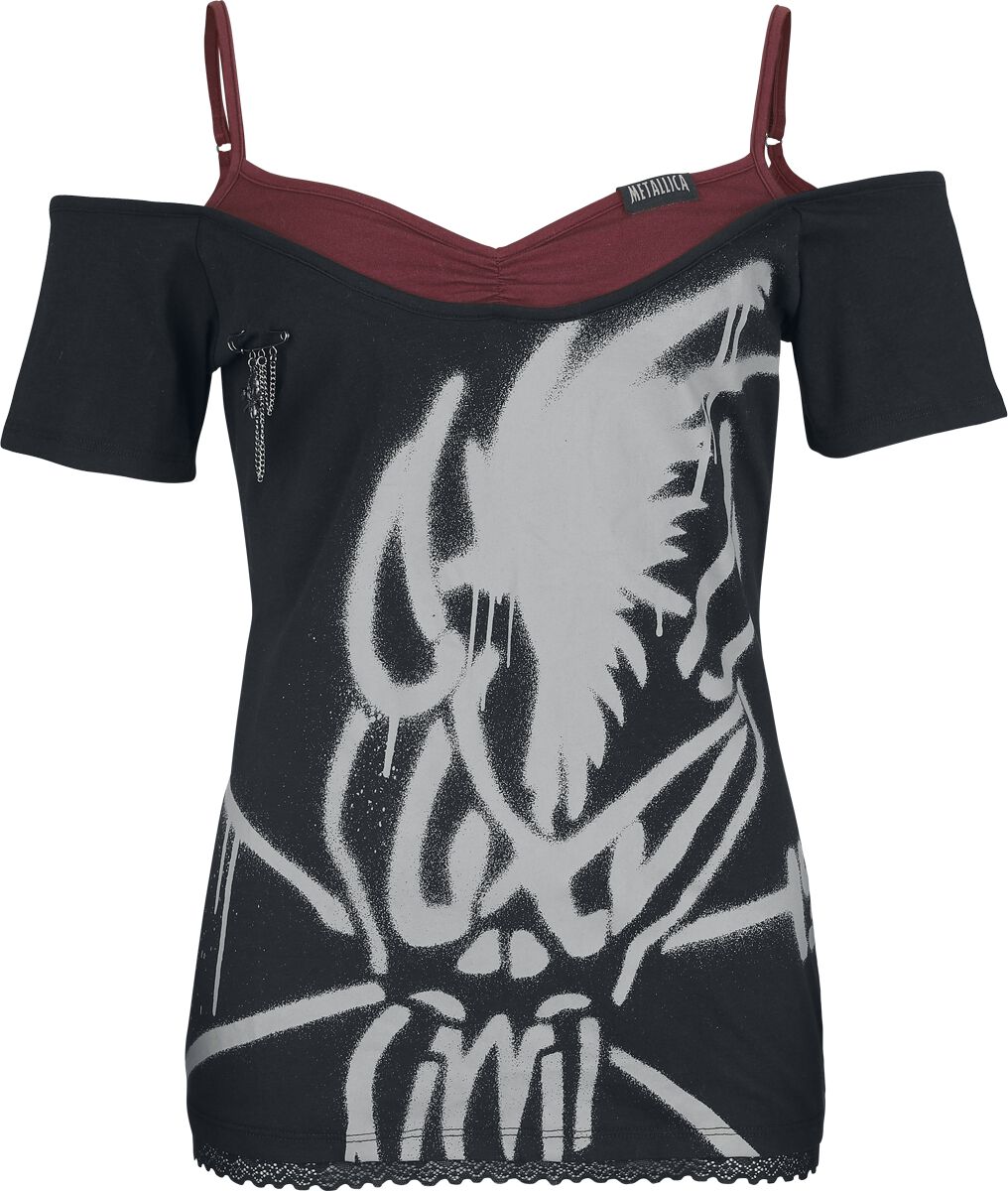 Metallica T-Shirt - EMP Signature Collection - S bis XXL - für Damen - Größe S - schwarz/dunkelrot  - EMP exklusives Merchandise!