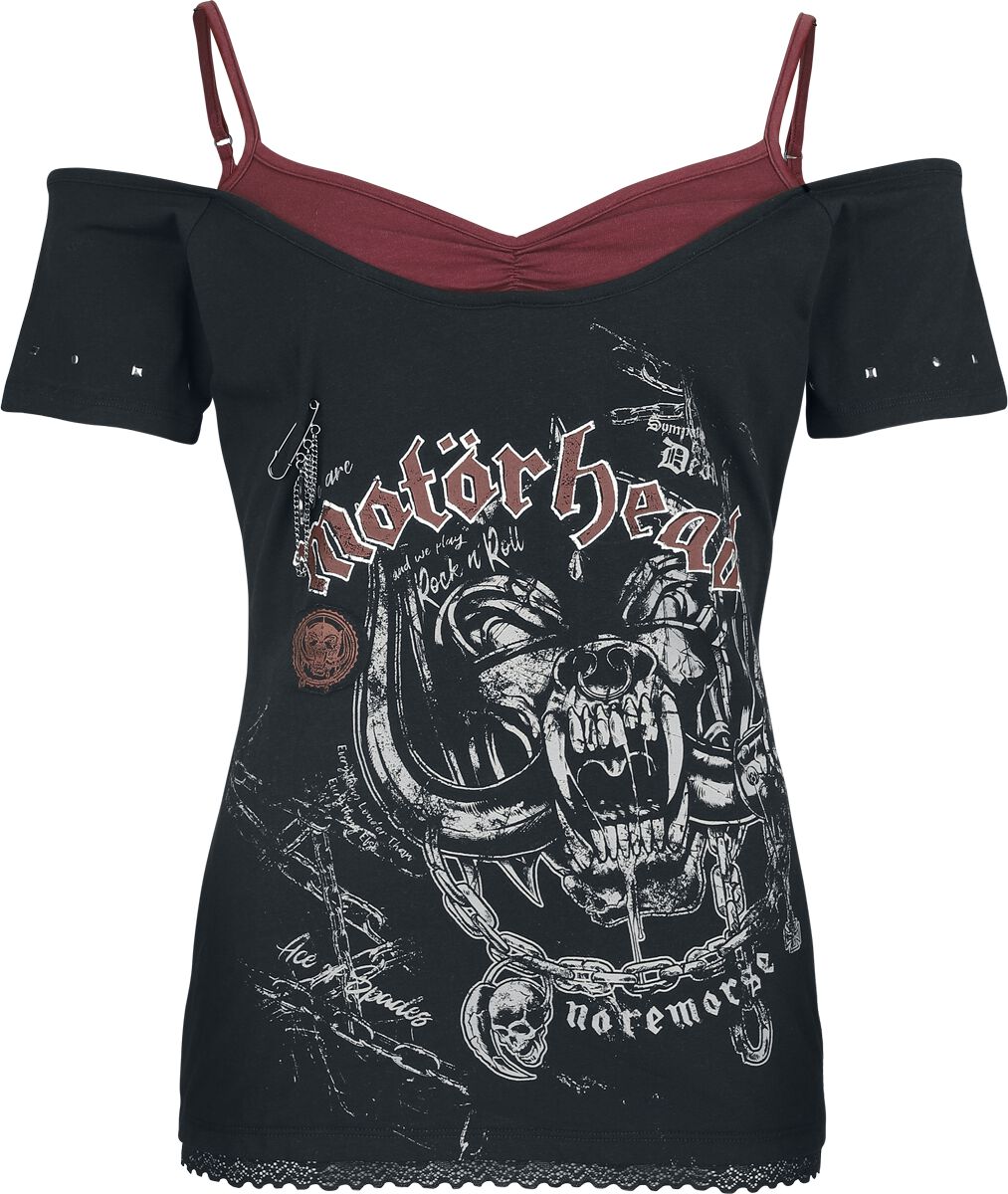 Levně Motörhead EMP Signature Collection Dámské tričko černá / tmavě červená