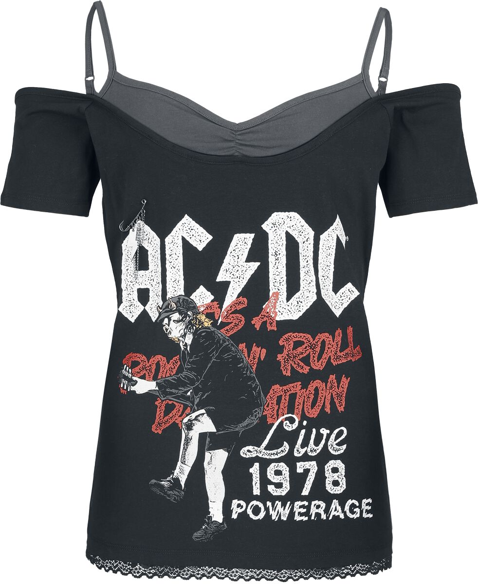 AC/DC T-Shirt - EMP Signature Collection - S bis XXL - für Damen - Größe XXL - schwarz/grau  - EMP exklusives Merchandise!