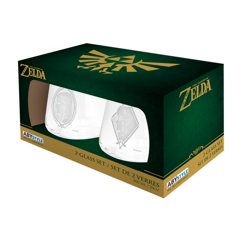 The Legend Of Zelda  Drinking Glass - Zelda & Link - Set of 2 - transparent