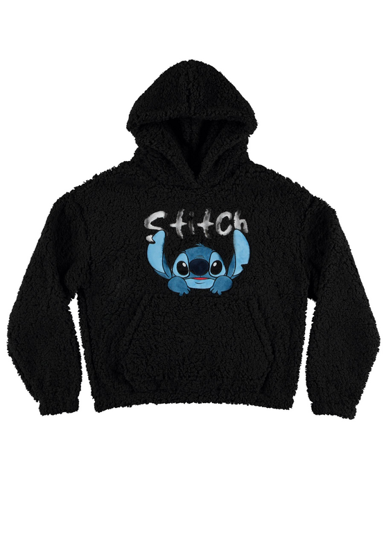 Luvtröja Disney av Lilo & Stitch - Stitch - Teddy Hoodie - Dam - svart
