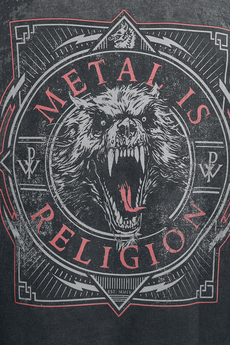 Thumbnail - Powerwolf EMP Signature Collection Kapuzenpullover dunkelgrau schwarz in L