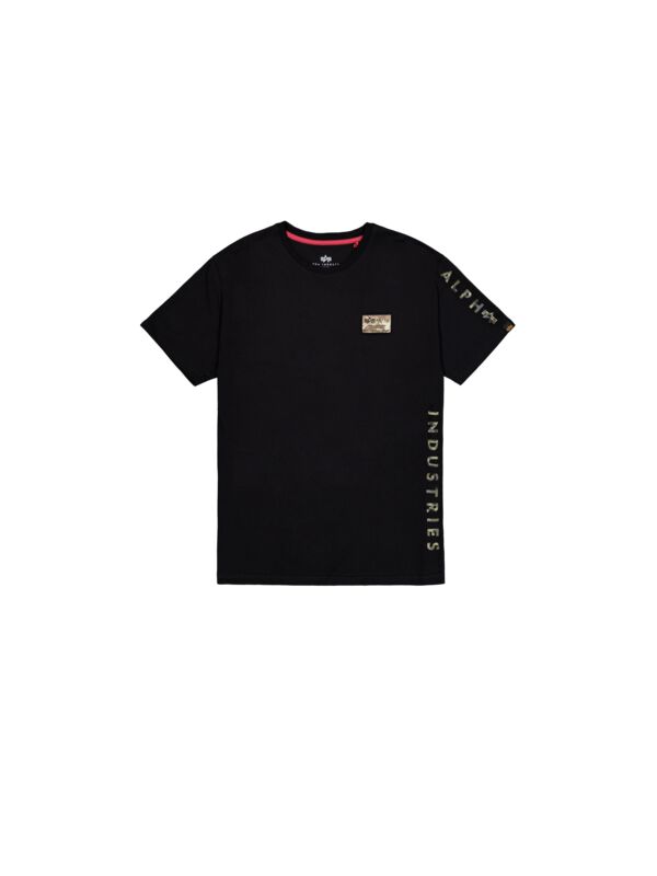 Alpha Industries - Camouflage/Flecktarn T-Shirt - Camo Sleeve T-Shirt - S bis XXL - für Männer - Größe XXL - schwarz