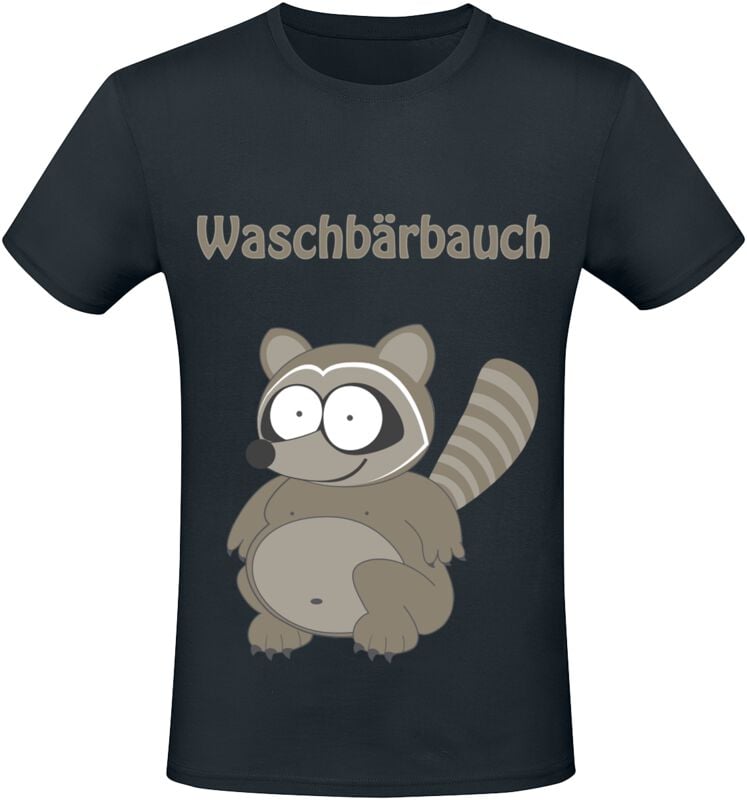 Tierisch T-Shirt - Waschbärbauch - L bis XXL - für Männer - Größe XXL - schwarz  - Lizenzierter Fanartikel