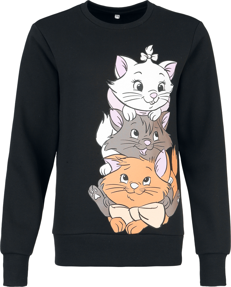 Aristocats Disney Sweatshirt - Marie, Berlioz, Toulouse - for Women - black