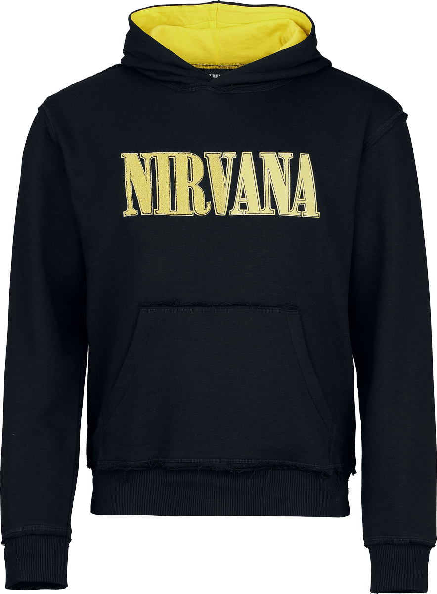 Nirvana  Hoodie - Logo - for Men - black-yellow
