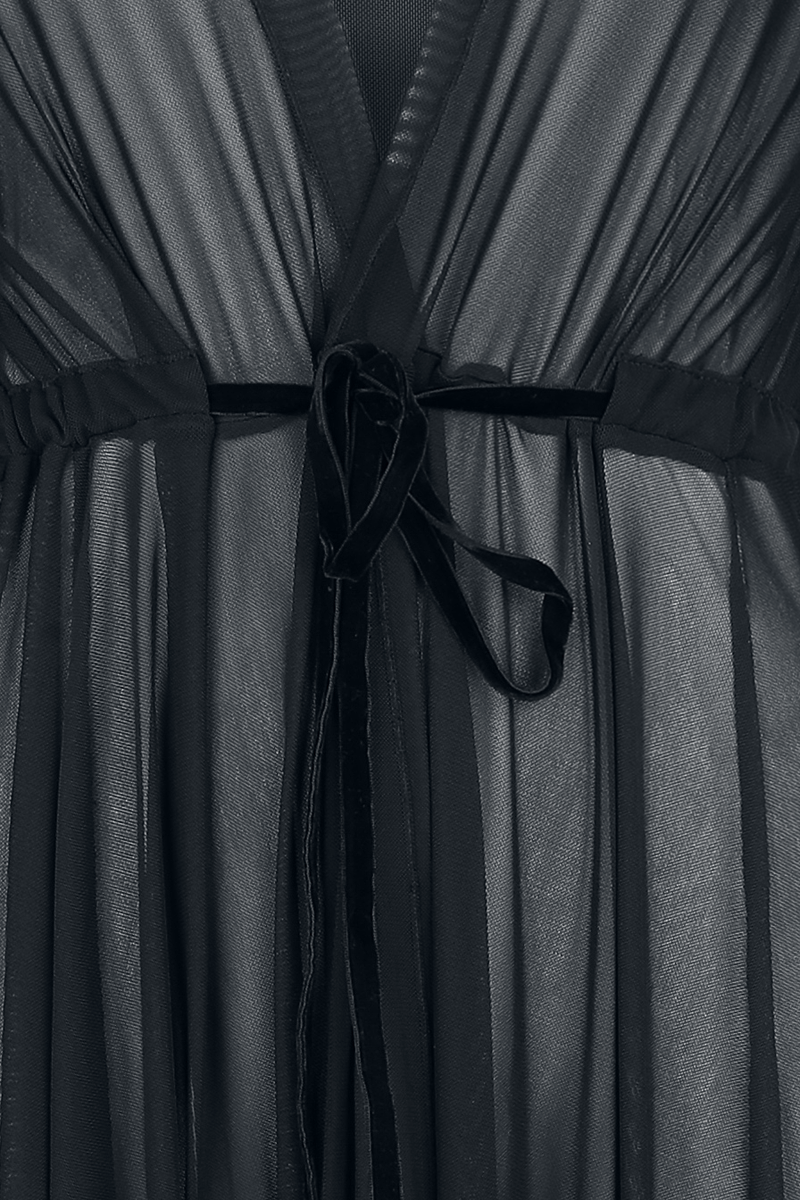 Thumbnail - Gothicana by EMP Vailed in Darkness Dramatic Hooded Duster Cardigan schwarz in M