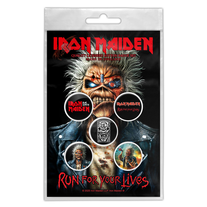 Iron Maiden  Badge - Run For Your Lives - multicolour
