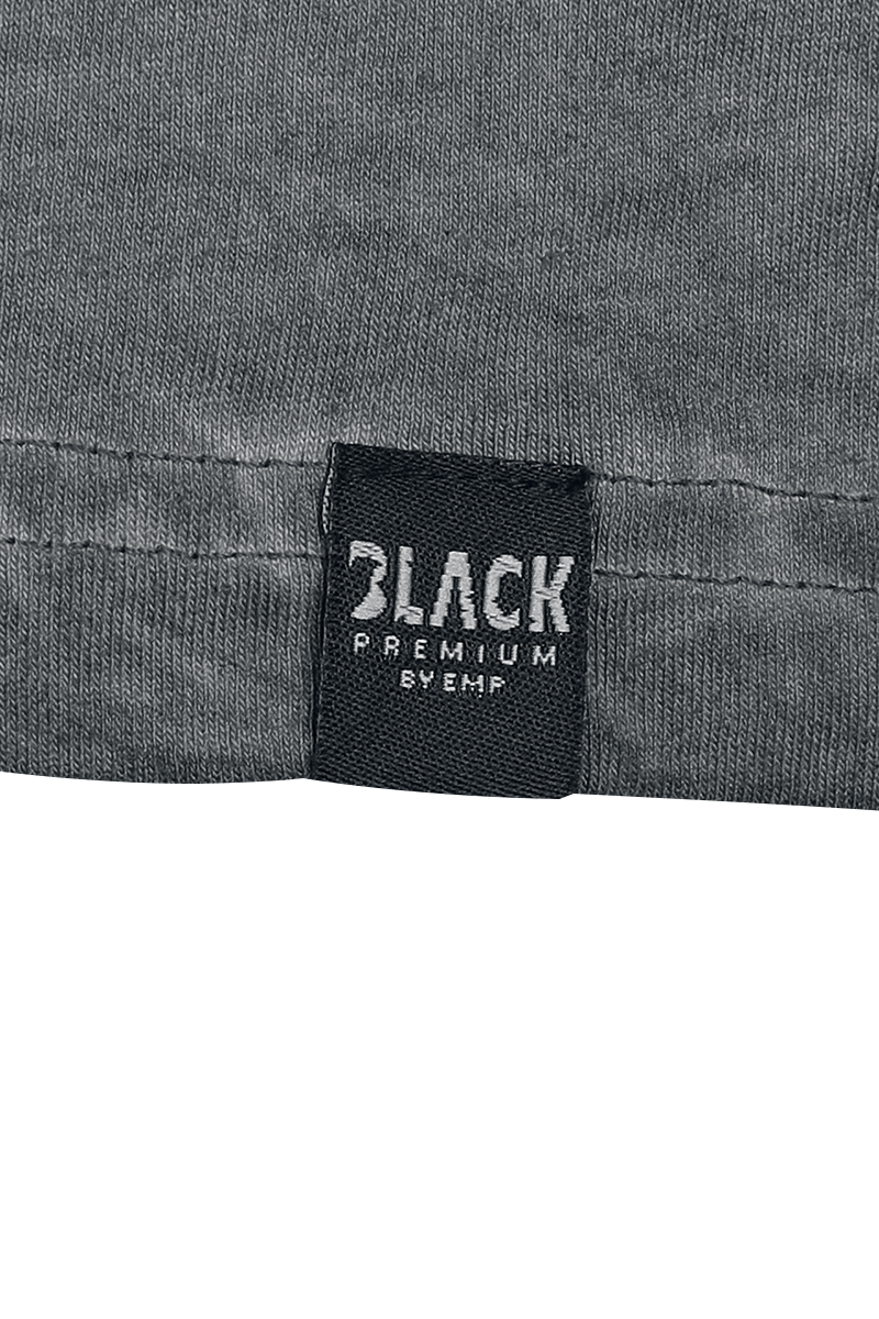 Thumbnail - Black Premium by EMP Beaks, Claws & Skulls washed T-Shirt with Skull-Patch T-Shirt grau in S