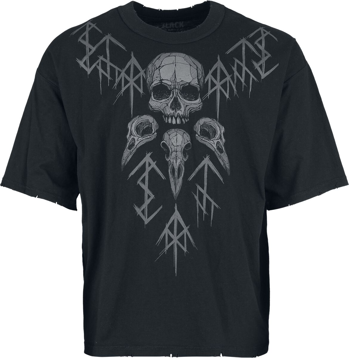 Black Premium by EMP Oversize T-Shirt - Beaks, Claws & Skulls printed Oversized T-Shirt with destroyed effects - S bis XXL - für Männer - Größe L -