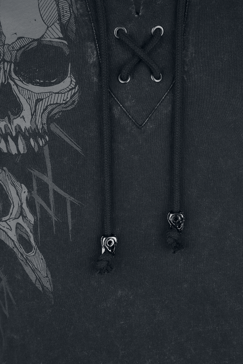 Thumbnail - Black Premium by EMP Beaks, Claws & Skulls printed Longsleeve with Lacing Langarmshirt schwarz in S