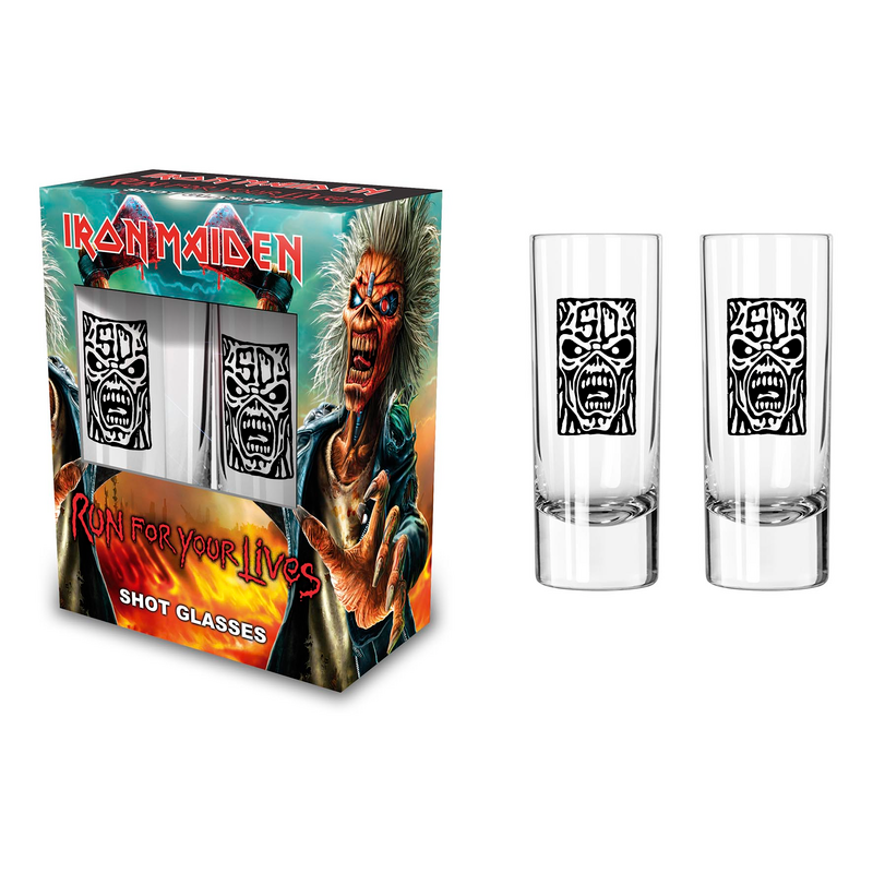 Snapsglas-set  av Iron Maiden - Run For Your Lives - None - transparent