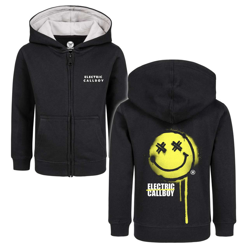 Electric Callboy  Kids' hooded jackets - Metal-Kids - Spray Smiley - for Children - black