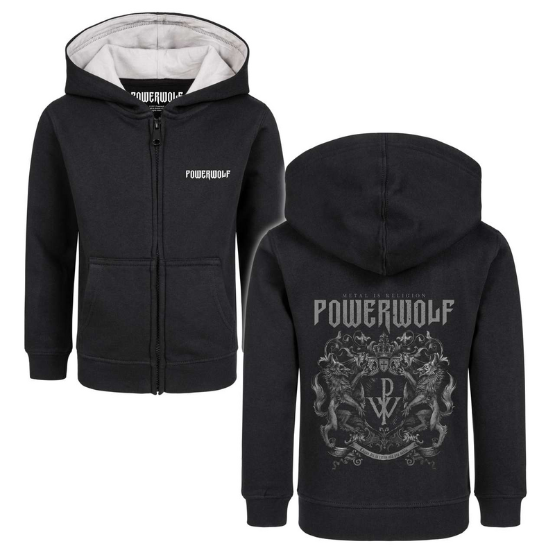Powerwolf  Kids' hooded jackets - Metal-Kids - Crest - for Children - black