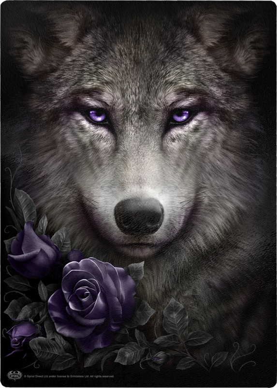 Spiral Gothic Cutting Board - Wolf Roses - multicolour