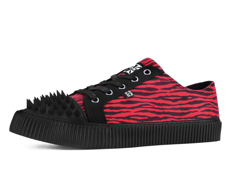 T.U.K. - Gothic Sneaker - Ribbed Sneaker Black Red Canvas - EU36 bis EU46 - Größe EU38 - rot/schwarz