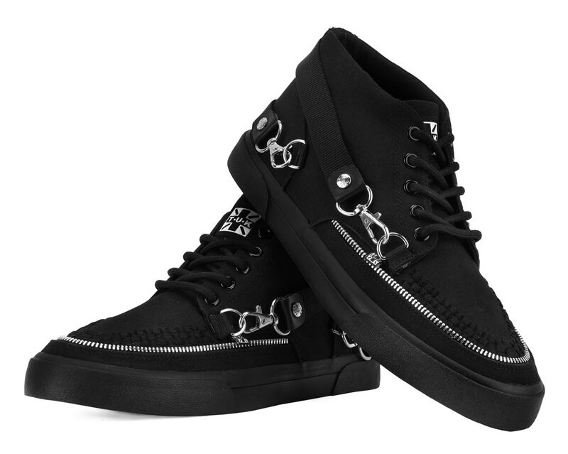 Vysoké tenisky Gotika z T.U.K. - Mid Creeper Sneaker Black Canvas - EU36 do EU37 - Unisex - čierna