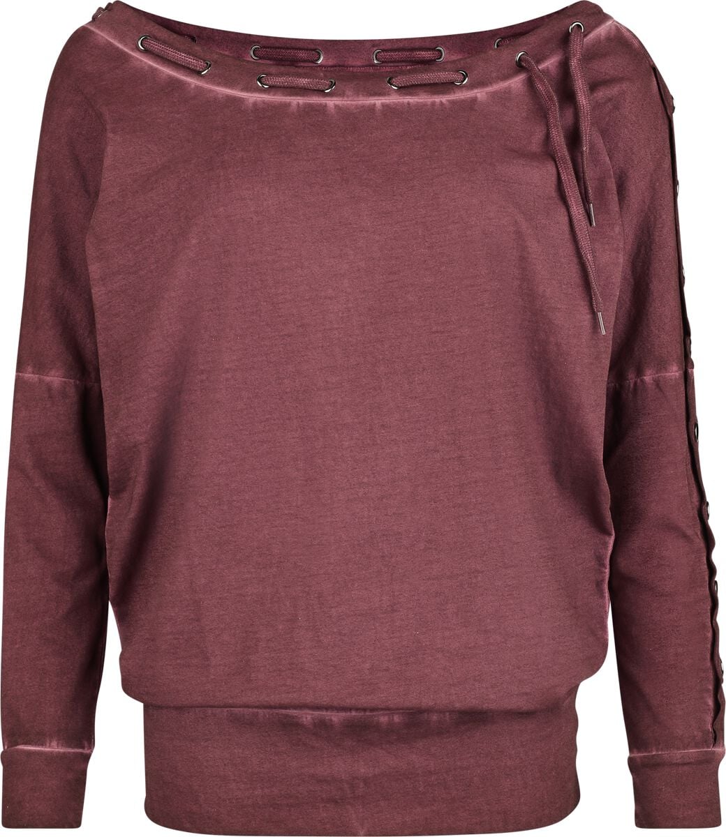 Levně RED by EMP Fast And Loose Dámské tričko s dlouhými rukávy bordová