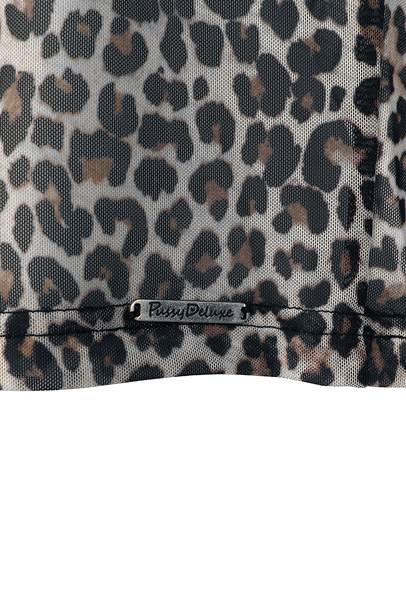 Thumbnail - Pussy Deluxe Leo Mesh Top Top multicolor in M