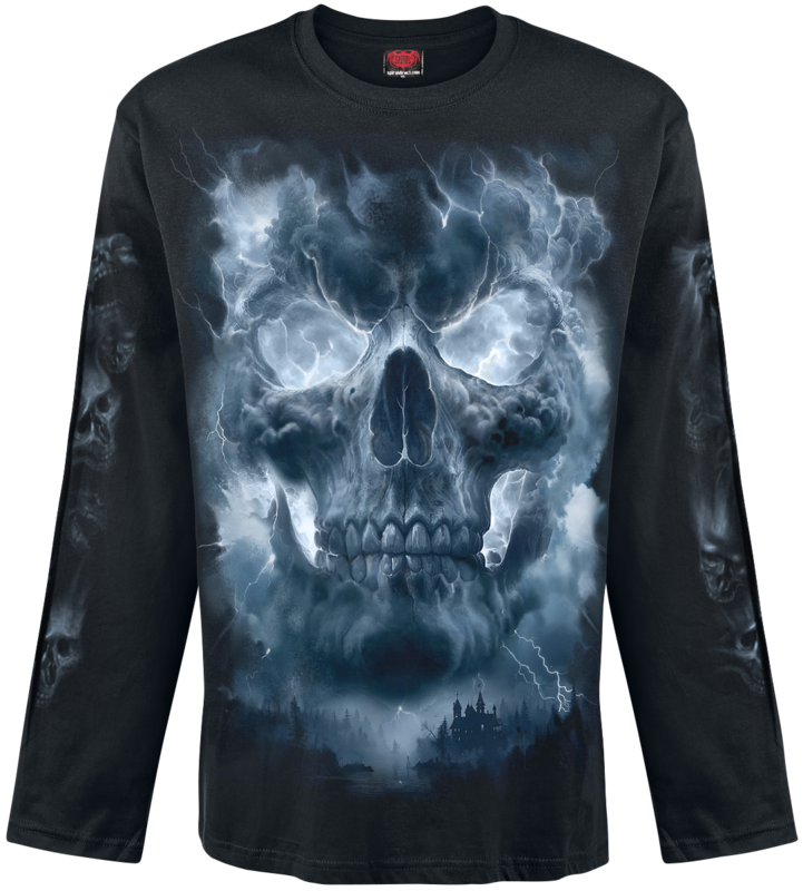 Spiral  Long-sleeve Shirt - Grave Skies - Long-sleeved Top - for Men - black