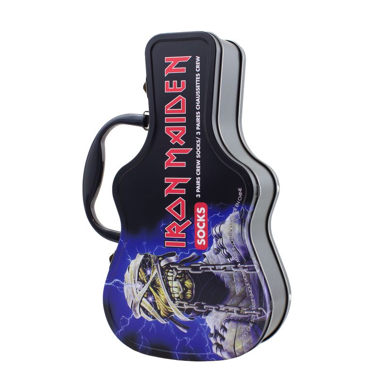 Iron Maiden Socken - Guitar TinBox - EU 40-46 - für Männer - Größe EU 40-46 - multicolor  - Lizenziertes Merchandise!