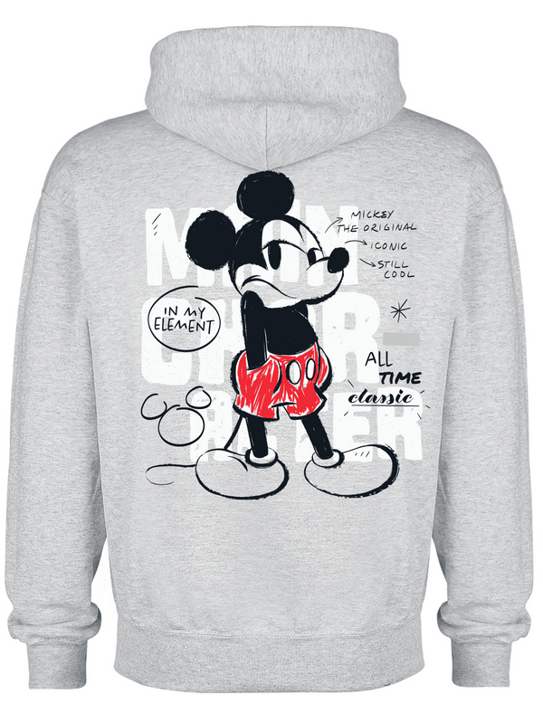 Thumbnail - Micky Maus Mickey Mouse Kapuzenpullover grau meliert in M